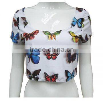 Wholesale 2015 New Arrival Women Sexy Clothing sublimation Crop Top