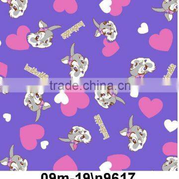 lovely rabbit print flannel fleece fabric