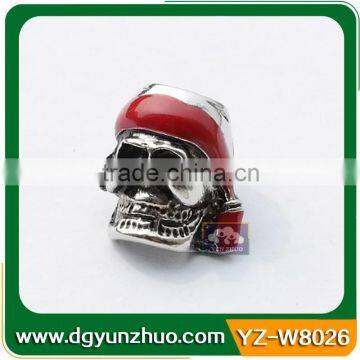 Paracord metal skull beads for bracelet, metal charms