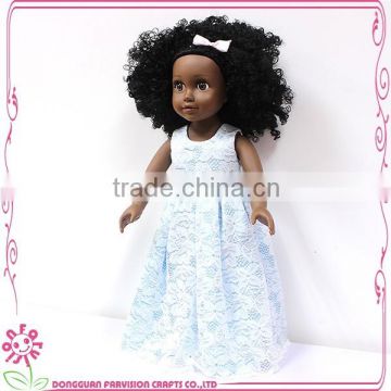 18 inch black baby fashion doll with afro hair