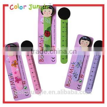 Wooden bookmark with ruler Doll decorative bookmark cute bookmark