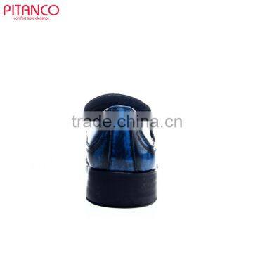 Blue Smooth-box Leather Brogues Shoes for Men photo-3