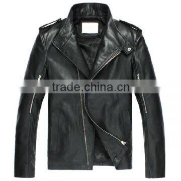 2015 Best Men's New PU design Leather Fashion Jackets