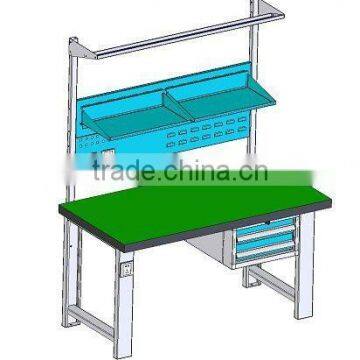 Metal Warehouse Workbench With 2 Drawers And Panel