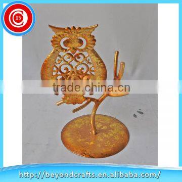 High Quality Metal Owl Decor Candlestick