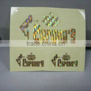 Customized hot stamping foil vinyl gold adhesive label with strong glue