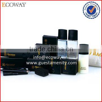 Hot sale cheap hotel guest amenities sample in black cardbox