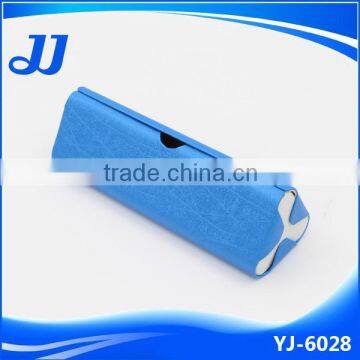 Triangle Shape Leather Wrapped Foam Interior Handmade Reading Glasses Case