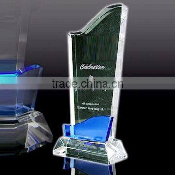 Personalized clear crystal trophy plaque for student awards