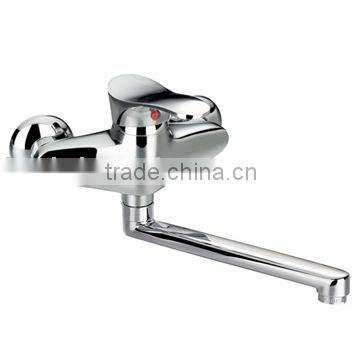 Wall mounted kitchen sink mixer