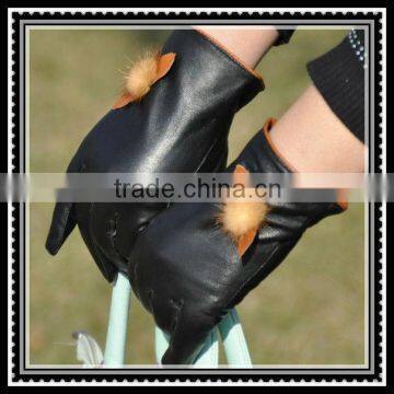 lady's cashmere lined leather glove