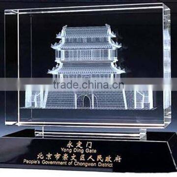 3d laser etched glass cube in china