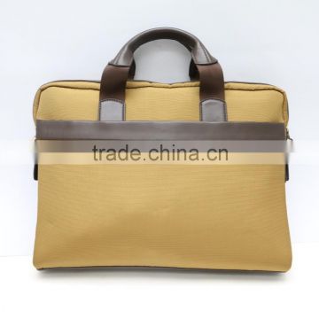 China wholesale low price quilted men's Khaki nylon laptop bag 15 inch briefcase