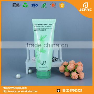 cosmetic plastic flexible package for whitening facial cleanser tube with flip top cap