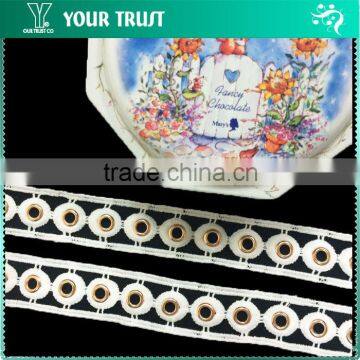 Silver Gold Gunmetal Dome Stud Black Velvet Beaded Trimming photo-5