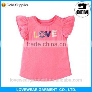 Summer latest kids t-shirt wholesale 0-10T little Girls muitiple colors short sleeves tank top 2015 newborn girls t-shirt design