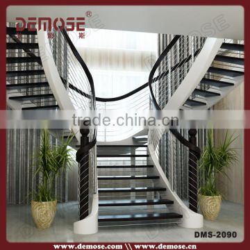 elegant solid wood stair step interior stairs for villa