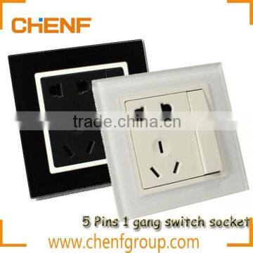 High Quality Cheaper 10A 250V 5 Holes Wall Switch Socket photo-2