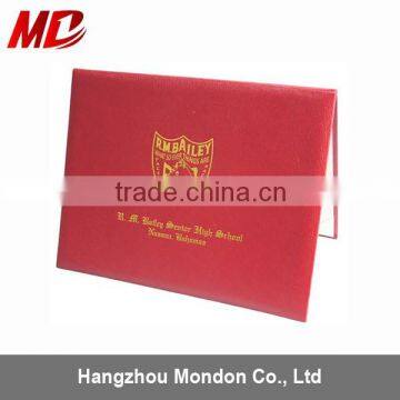 Grained Red Diploma Certificate Cover Four Satin Corners One Moire-Tent Style