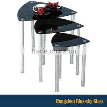 6mm black painted tempered coffee table top glass