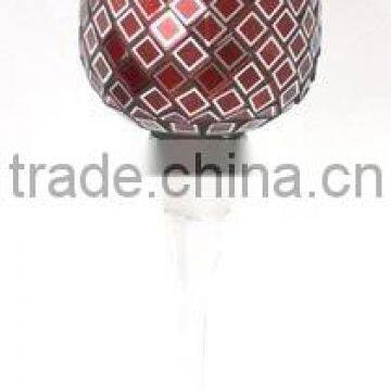 stemmed mosaic red tall vase