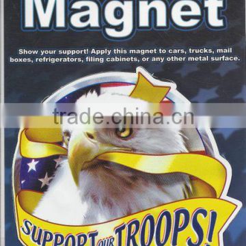 Support Our Troops with Eagle Decorative Auto Magnet