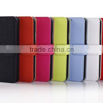 Red flip wallet leather case for Samsung galaxy S5