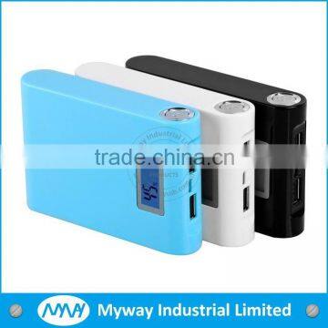 2015 promotional gift 2.1a universal power supply portable power bank cell phone charger with flash light