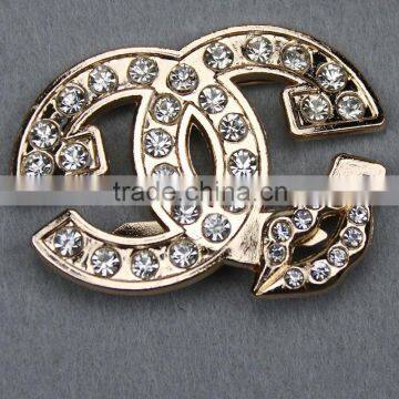 Metal Zinc Gold Brooches Pin With Colorful Glasses