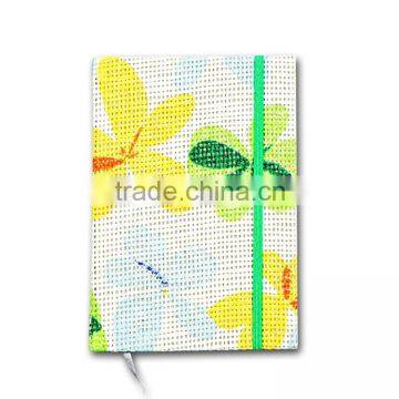 Flower Design Fabric Cloth Covered Notebook, A5 Elastic Diary Notebook (BLY5-2021PP) photo-2