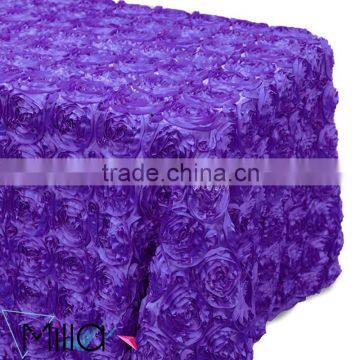 Embroidered flower design table cloth