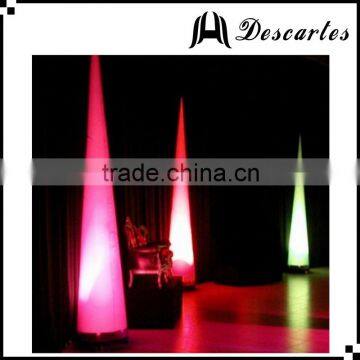 Decorative party lighted pillars/LED inflatable towers/3m inflatable luminous cone for sale