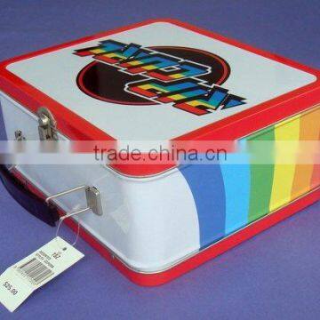 Lunch tin box with handle and lock