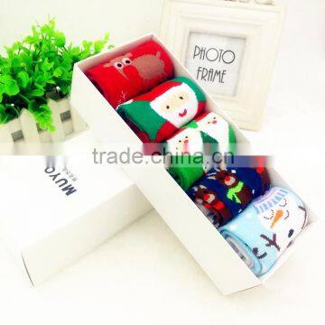 022004-H5 High quality 5 pairs of socks cotton Christmas gift socks