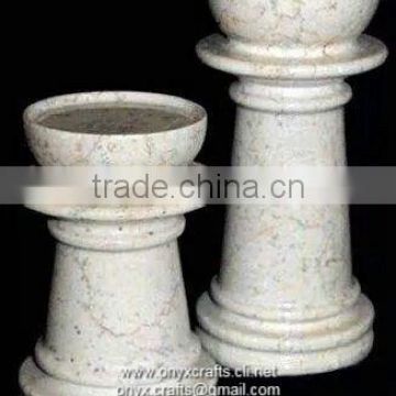 Set of 2 Marble Candle Holders