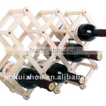 Pine wooden wine rack