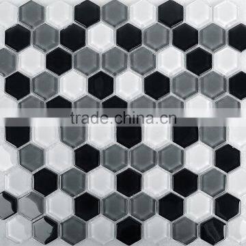 Crystal glass mosaic wall tile hexagon mosaic tile                        
                                                Quality Choice