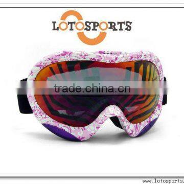 2012 new fashion colorful logo cheap skiings glasses and goggles