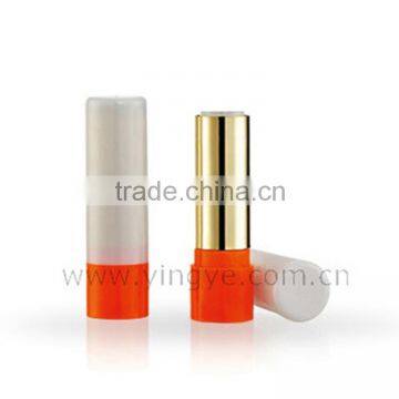 Orange bottom custom round lipbalm tube