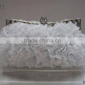 Pearl lace clutch wedding bag match wedding dress