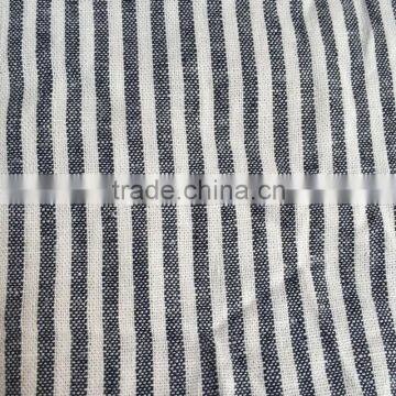 yarn dyed stripe linen viscose blended fabric