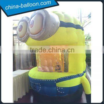 Inflatable Minion Cash Booth, Money Grabber Machine For Promotion