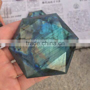 Natural Labradorite Starfish Polyhedron Crystal Ornaments