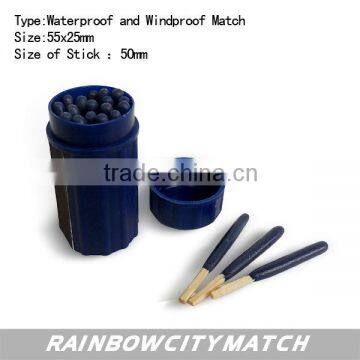 Plastic waterproof and windproof matches in colourful cylinder