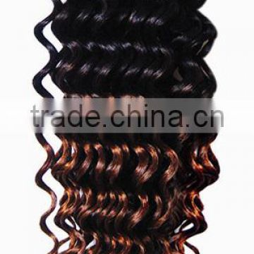 top quality factory price hand tied two tone brazilian hair weft