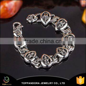 2016 high quality stainless steel big cross twist bracelet