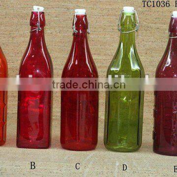 Colour spray glass juice bottle