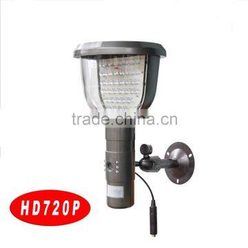 Best price new LED lamp and hidden PIR camera DVR street garden front lighting and monitor camera