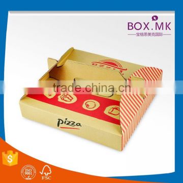 Hot Sell Ecofriendly Take Away Food Grade Kraft Paper Square Big Corrugated Pizza Packing Box