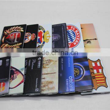 2015 Hot sale Li-polymer battery Credit card mini 1800mah rohs power bank charger